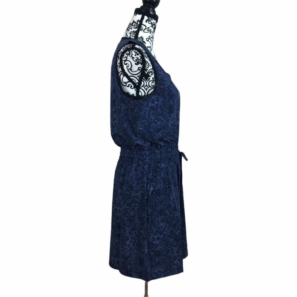 Ideology Women's Blue Black Snake Print Dress Drawstring Waist Athleisure - Picture 9 of 9
